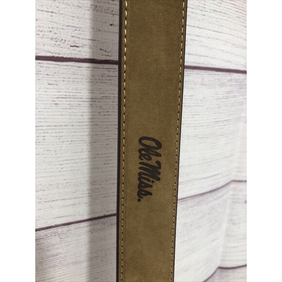 ZEP-PRO Full Grain Leather Suede XL 29”-33” Youth Belt Ole Miss Embossed NWOT - Picture 3 of 7